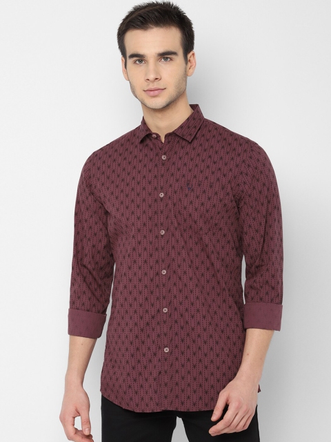 

Allen Solly Sport Men Maroon Black Regular Fit Printed Casual Shirt