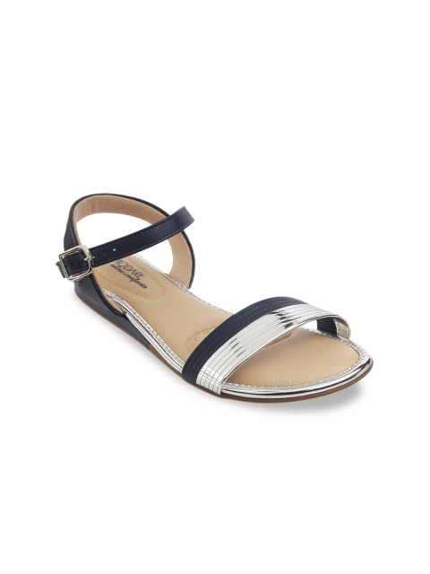

MODARE Women Navy Blue Colourblocked Open Toe Flats