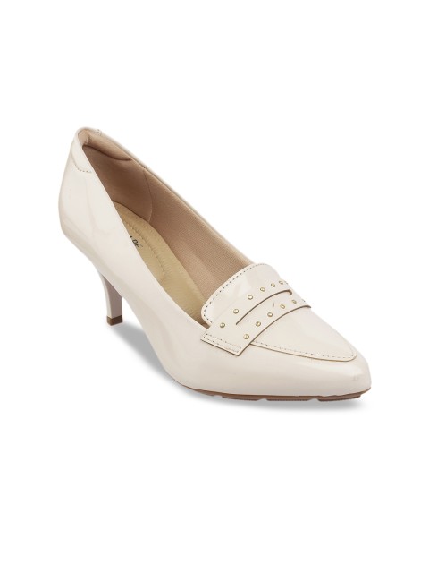 

MODARE Women Cream-Coloured Solid Pumps
