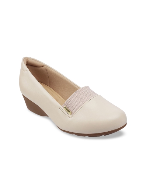 

MODARE Women Cream-Coloured Solid Pumps