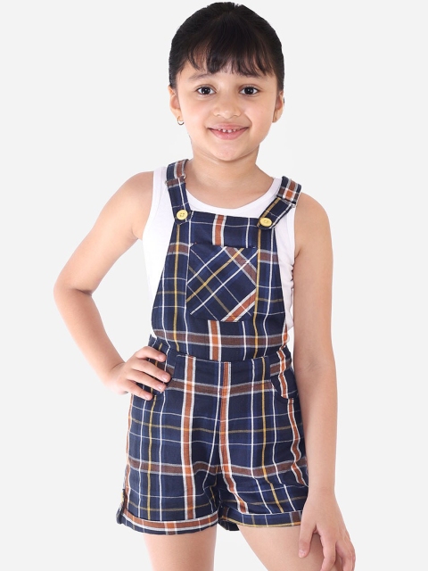 

naughty ninos Girls Navy Blue & White Solid T-shirt with Shorts