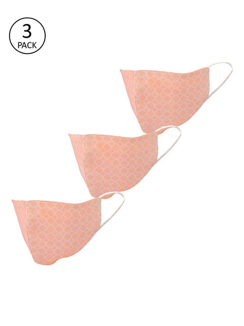 

LEGAL BRIBE Women 3-Pcs Pink 3-Ply Antimicrobial Cotton Masks