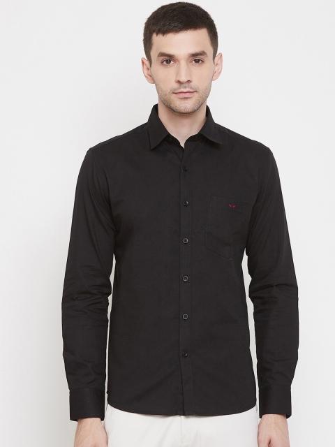 

Crimsoune Club Men Black Slim Fit Solid Anti-Viral Shirt