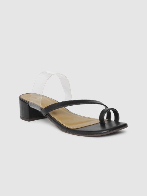 

Inc 5 Women Black Solid One Toe Heels