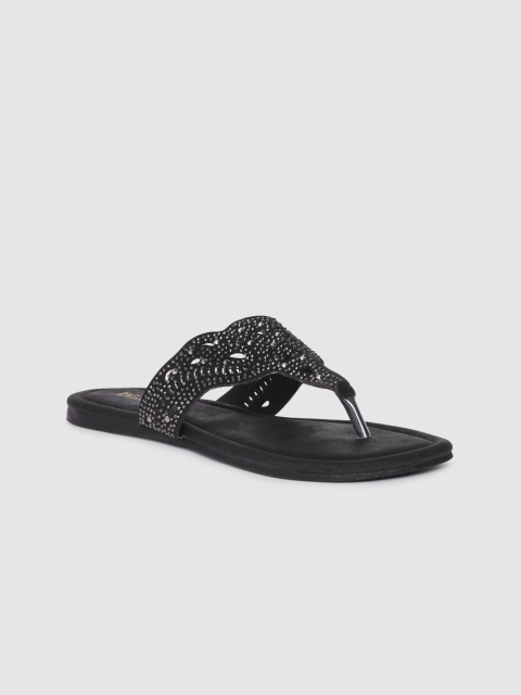 

Inc 5 Women Black Embellished Open Toe Flats