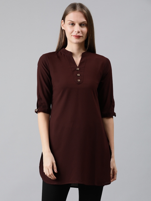 

Mimosa Women Burgundy Solid Straight Kurti