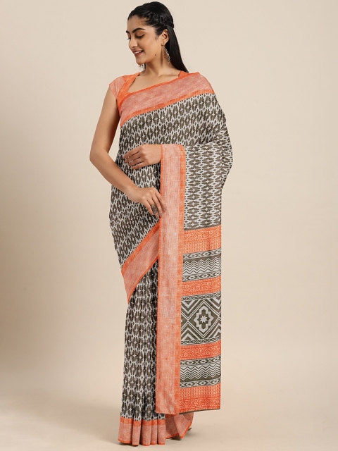 

KALINI Grey Art Silk Printed Mysore Silk Saree