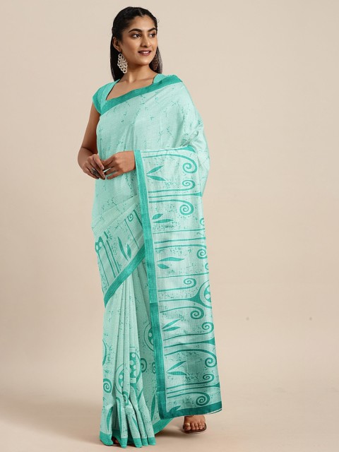 

KALINI Sea Green Art Silk Printed Khadi Saree