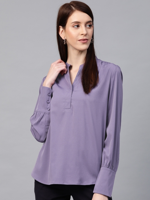 

Marks & Spencer Women Lavender Solid Shirt Style Top
