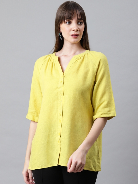 

Marks & Spencer Women Yellow Solid Top