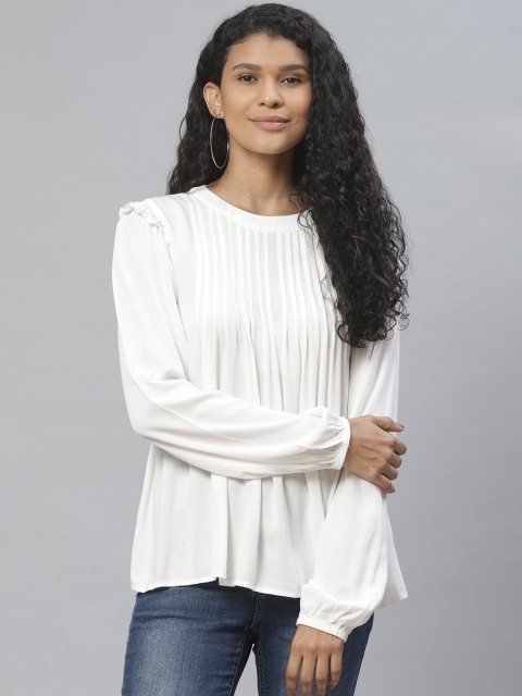 

Marks & Spencer Women Off-White Solid Top