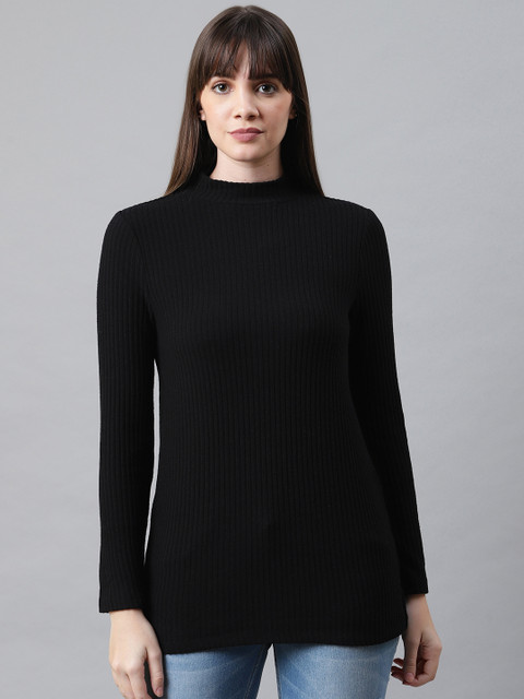 

Marks & Spencer Women Black Ribbed Winter Top
