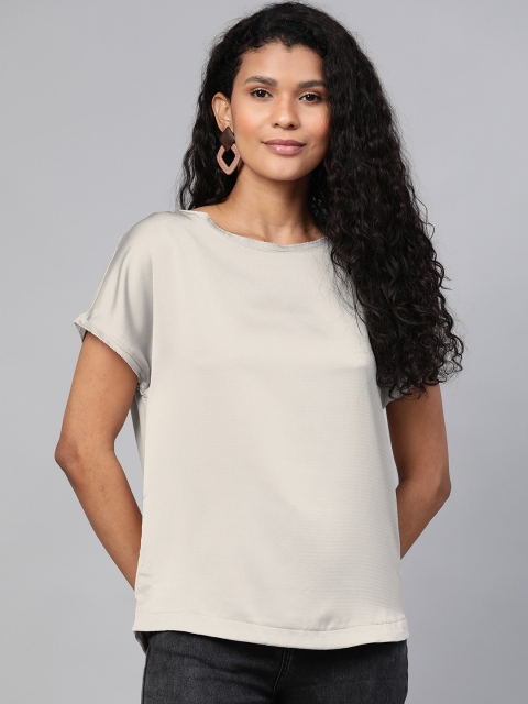 

Marks & Spencer Women Grey Knitted & Woven Solid Top