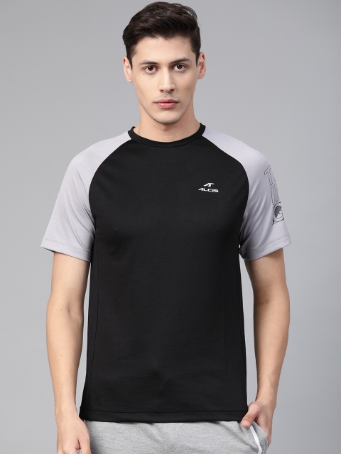 

Alcis Men Black Solid Round Neck Training & Gym T-shirt