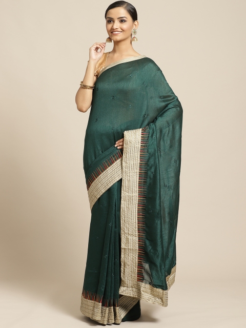 

Shaily Teal Green Embroidered Saree