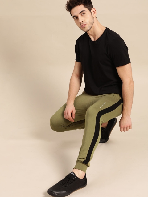 

ether Men Olive Green Solid Joggers