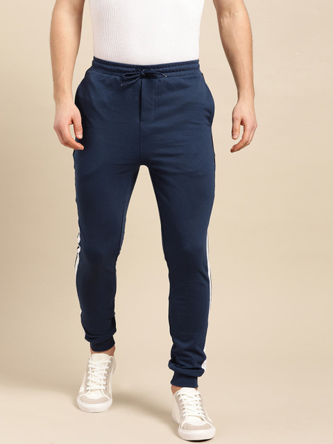 

ether Men Navy Blue Solid Joggers