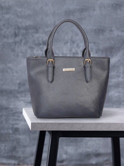 

DressBerry Charcoal Grey with a tinge of Blue Solid Handheld Bag