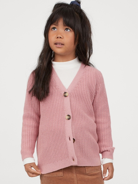 

H&M Girls Pink Cotton-Blend Cardigan