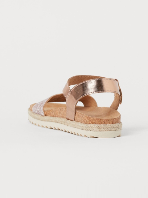 

H&M Girls Rose Gold Glittery Open Toe Flats