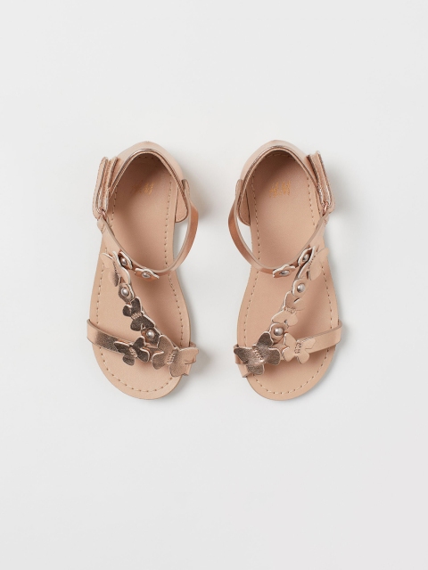 

H&M Girls Bronze Appliqued Open Toe Flats