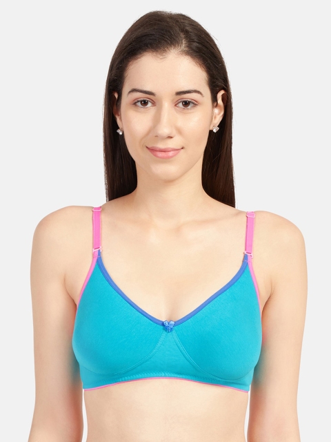 

Sonari Turquoise Blue Solid Non-Wired Non Padded Push-Up Bra