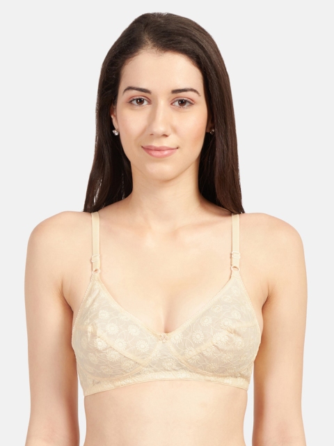 

Sonari Beige Self Design Non-Wired Non Padded Everyday Bra fannyskin30B