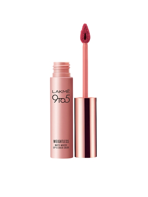 

Lakme 9-5 Weightless Matte Mousse Liquid Lip & Cheek Color - Plum Feather, Maroon