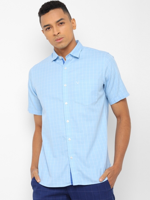 

Allen Solly Men Blue & White Slim Fit Checked Casual Shirt