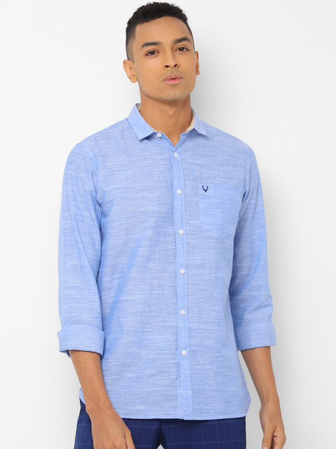 

Allen Solly Men Blue Slim Fit Self Design Casual Shirt