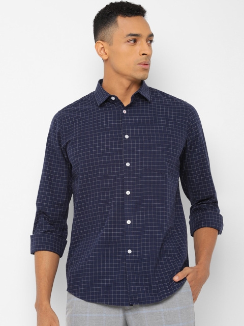 

Allen Solly Men Navy Blue Slim Fit Checked Casual Shirt