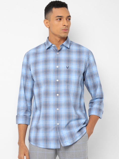 

Allen Solly Men Blue & Grey Slim Fit Checked Casual Shirt