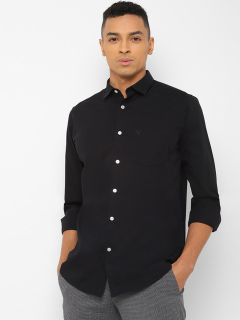 

Allen Solly Men Black Slim Fit Solid Casual Shirt