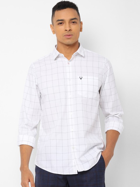 

Allen Solly Men White & Grey Slim Fit Checked Casual Shirt