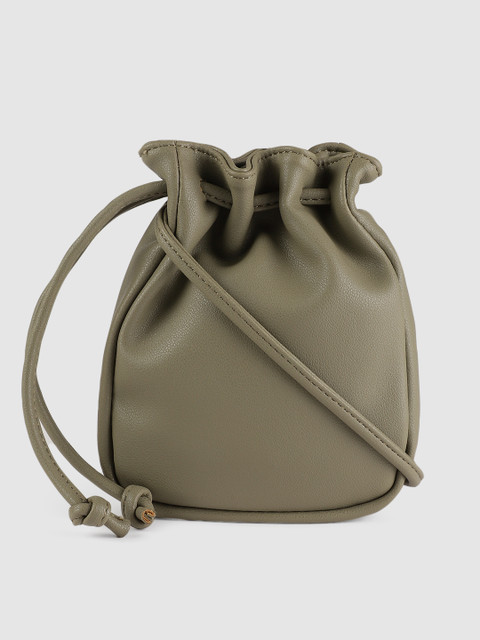 

DressBerry Olive Green Solid Handheld Bag