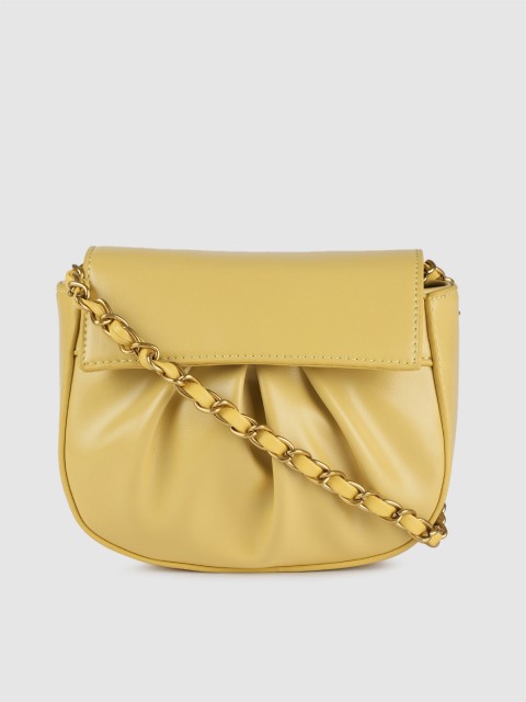 

DressBerry Mustard Yellow Solid Sling Bag