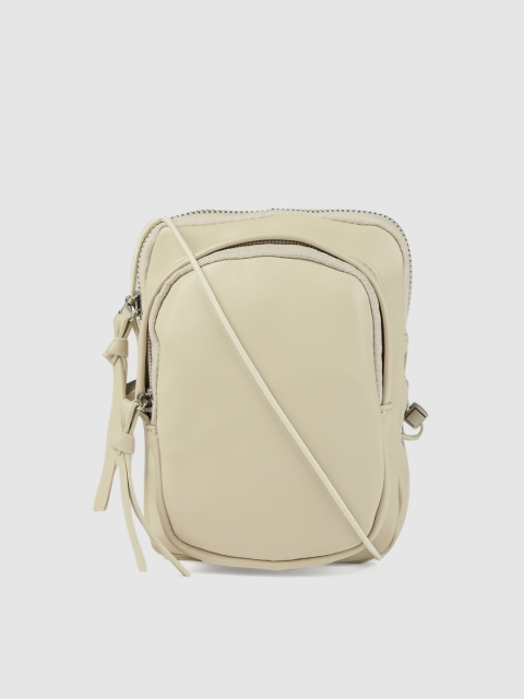 

Mast & Harbour Cream-Coloured Solid Sling Bag