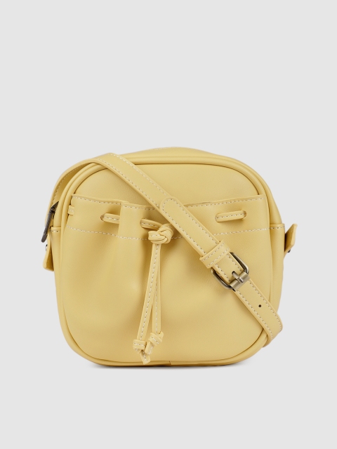 

Mast & Harbour Yellow Solid Sling Bag