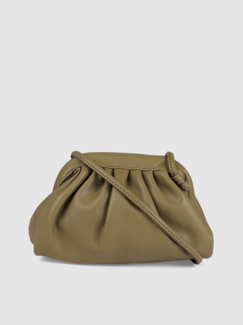 

DressBerry Olive Green Solid Sling Bag
