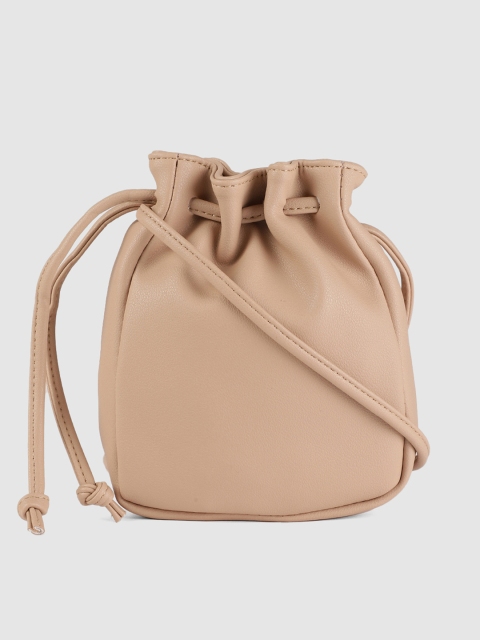 

DressBerry Khaki Brown Solid Handheld Bag