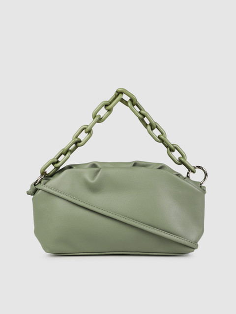 

DressBerry Olive Green Solid Handheld Bag