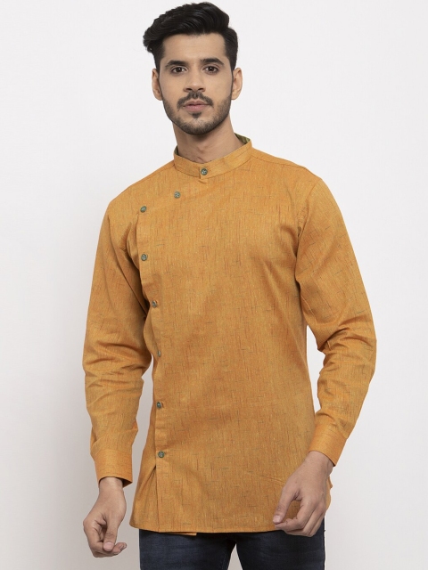 

KLOTTHE Men Mustard Yellow Solid Straight Kurta