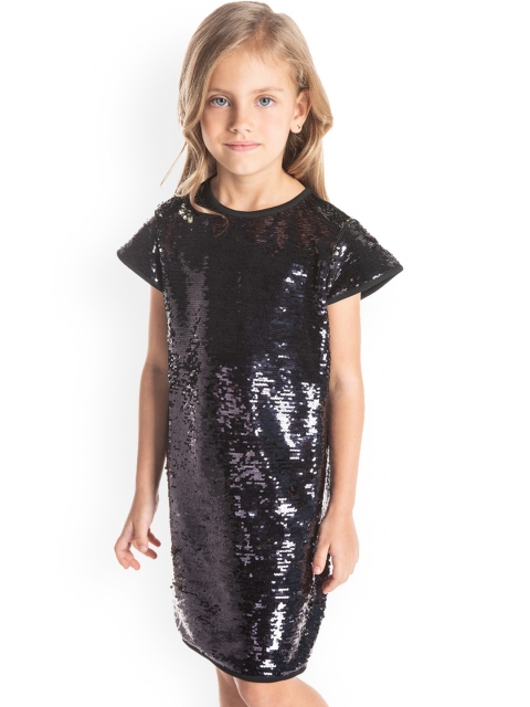 

Cherry Crumble Girls Black Sequinned Sheath Dress