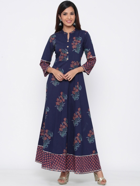 

Juniper Women Blue Printed Maxi Dress