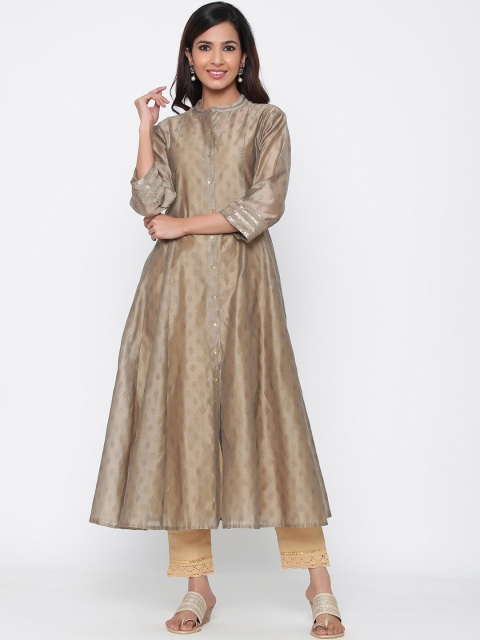 

Juniper Women Gold-Toned Printed Anarkali Kurta