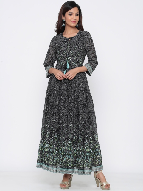 

Juniper Women Black Printed Maxi Dress
