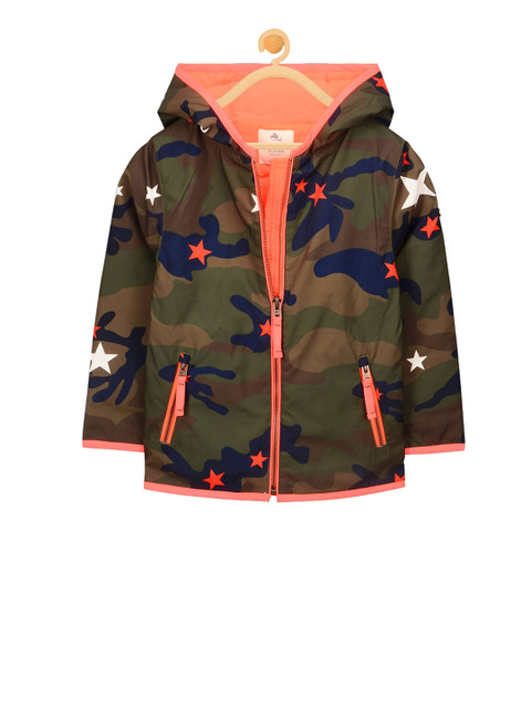 

Cherry Crumble Kids Olive Green Printed Tailored Jacket