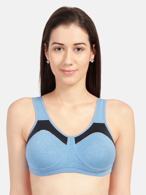 

Sonari Blue Colourblocked Non-Wired Non Padded T-shirt Bra sporticsblue