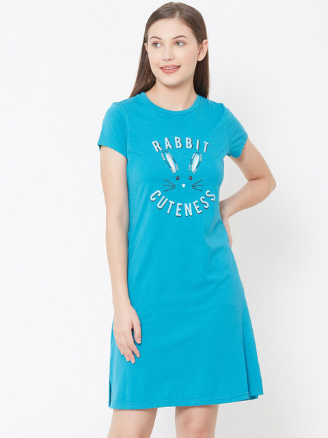 

Sweet Dreams Blue Printed Nightdress
