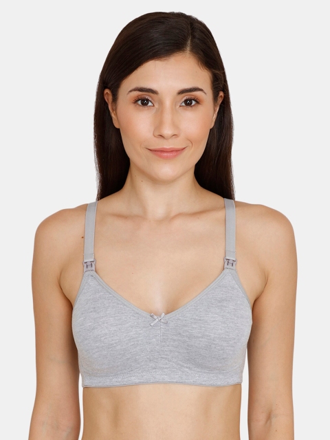 

Zivame Grey Solid Non-Wired Non Padded Maternity Bra ZI010080MHAGREY